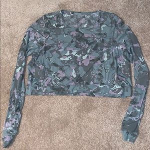 Gymshark mesh long sleeve crop top